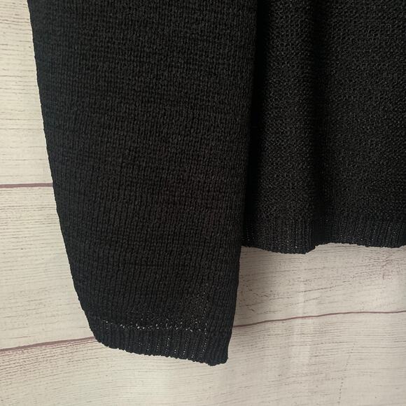 Studio Collection Black Cardigan Sweater Button Up Front Short Sleeve Size M - Picture 12 of 16